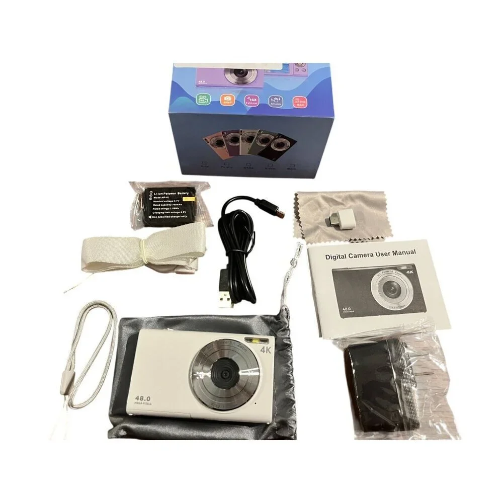 Digital Camera 4K White Photography Vlogging Influencer Travel